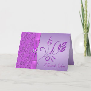 Lavender and Purple Jewelled Thank You Card