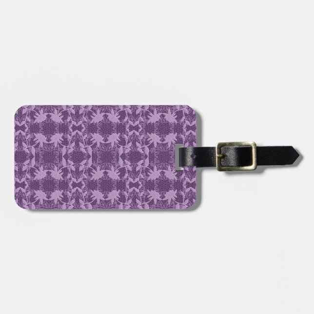 Lavender And Purple Lace Pattern Luggage Tag (Front Horizontal)