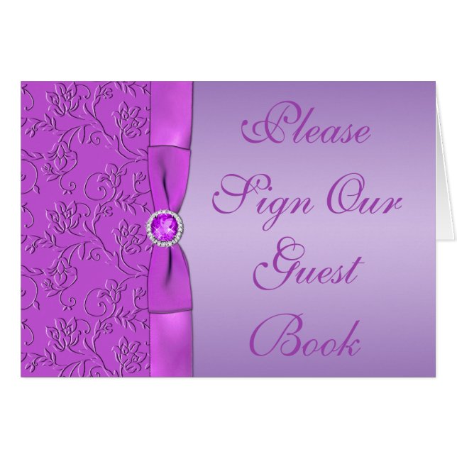 Lavender and Purple Reception Table Card (Front Horizontal)