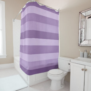 Lavender and Purple Textured Stripes Pattern Shower Curtain