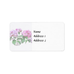 Lavender and Rose Hydrangeas Wedding Products Label
