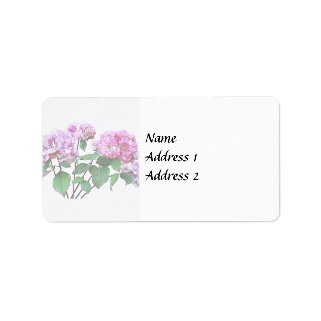 Lavender and Rose Hydrangeas Wedding Products Label (Front)