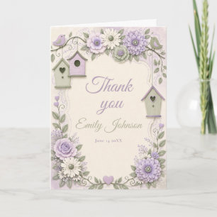 Lavender and Sage Green Baby Shower Thank You Card