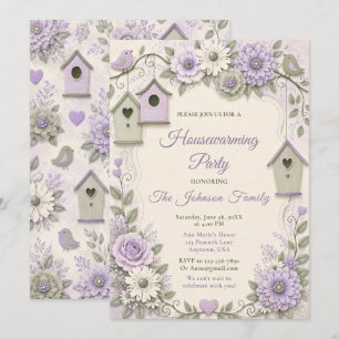 Lavender and Sage green Housewarming Invitation