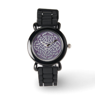 Lavender and Silver Glitter Celtic Knot Watch