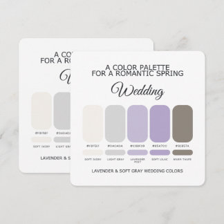 Lavender and Soft Gray Wedding Color Palette Card