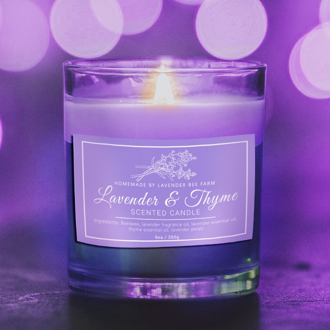 Lavender and thyme scent candle purple rectangular sticker (Creator Uploaded)