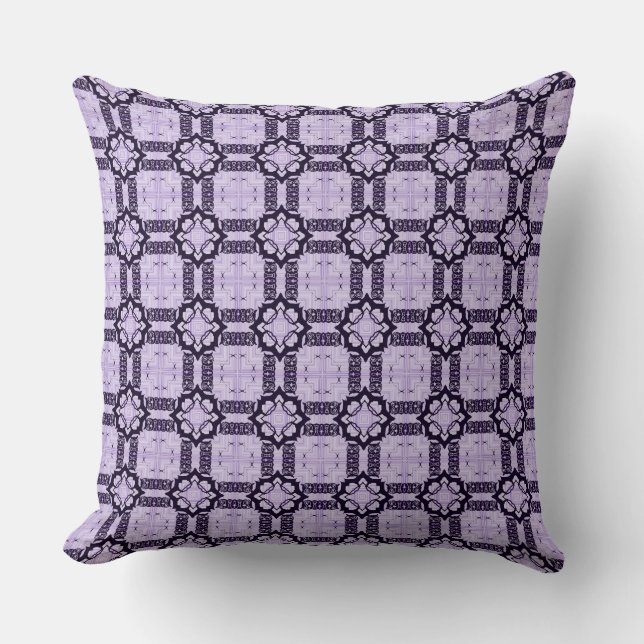 Lavender and Violet Geometric Pattern Cushion (Front)