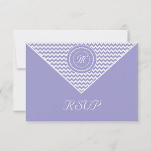 Lavender and White Chevron RSVP Card