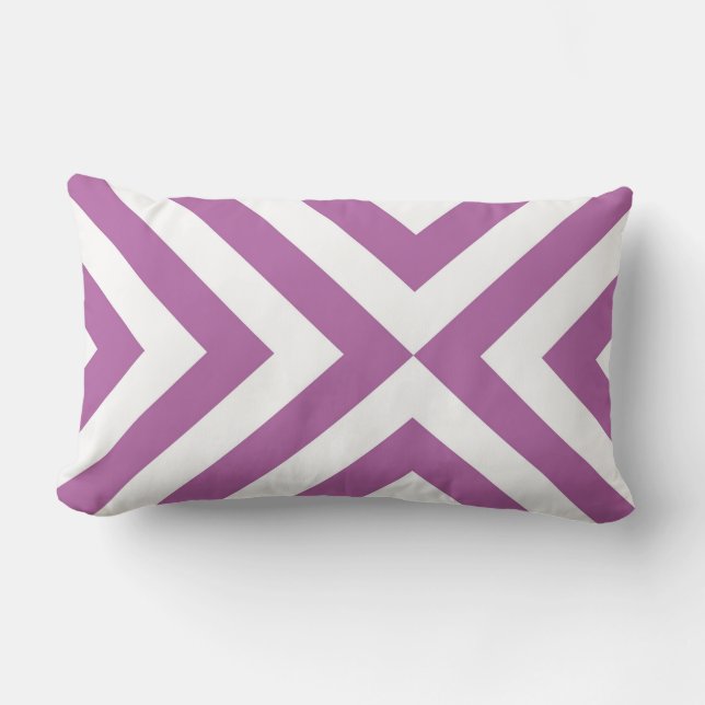 Lavender and White Chevrons Lumbar Cushion (Front)