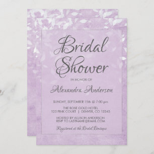 Lavender and White Confetti Bridal Shower Invitation