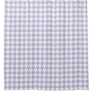Lavender and White Houndstooth Pattern Shower Curtain