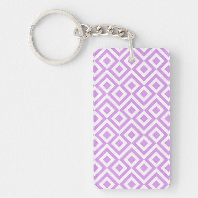 Lavender and White Meander Key Ring (Front)