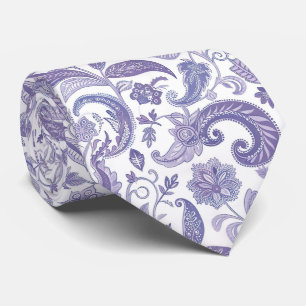 Lavender and White Paisley  Tie