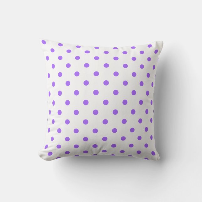 Lavender and White Polka Dot on a Pillow (Front)