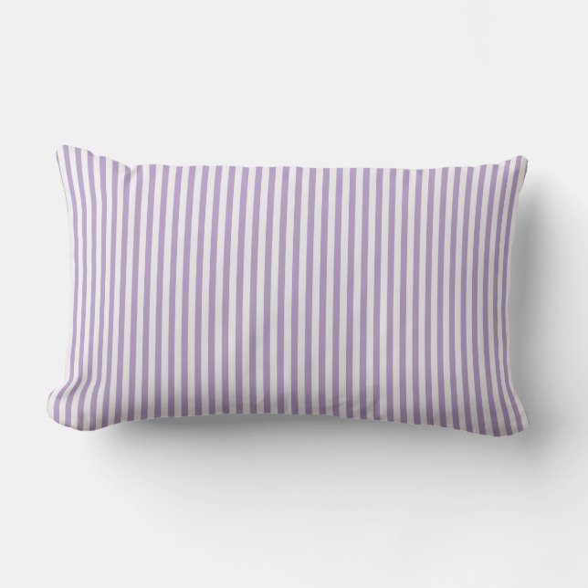 Lavender and White stripe throw pillow (Front)