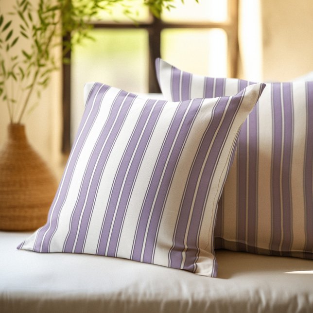 Lavender and White Striped Cushion (Creator Uploaded)