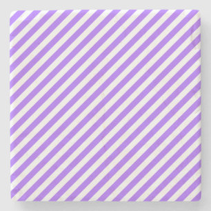 Lavender and White, Stripes Square Coaster