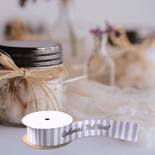 Lavender and White Stripes + Your Message / Name Satin Ribbon