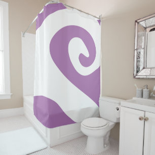 Lavender and White Swirl Wave Shower Curtain