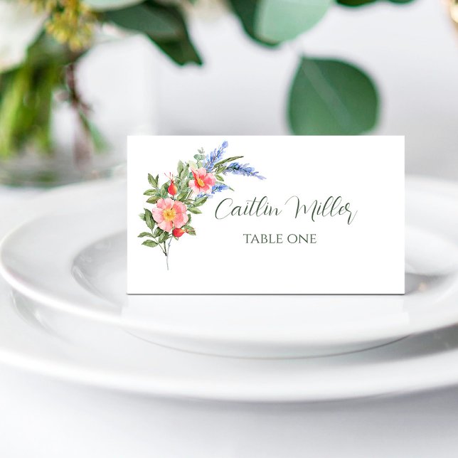 Lavender and Wildflowers Rustic Wedding Place Card (Creator Uploaded)