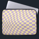 Lavender And Yellow Chequerboard Check Pattern Laptop Sleeve<br><div class="desc">Chequered pattern – purple and yellow twisted check / wavy and warped chequerboard.</div>