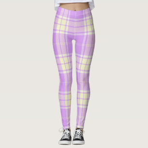 Lavender and Yellow Plaid Leggings