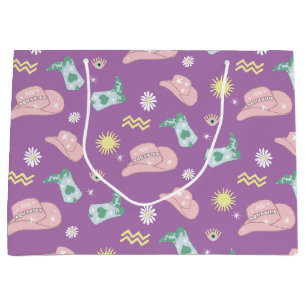 Lavender Aquarius Zodiac Pattern Aesthetic Large Gift Bag