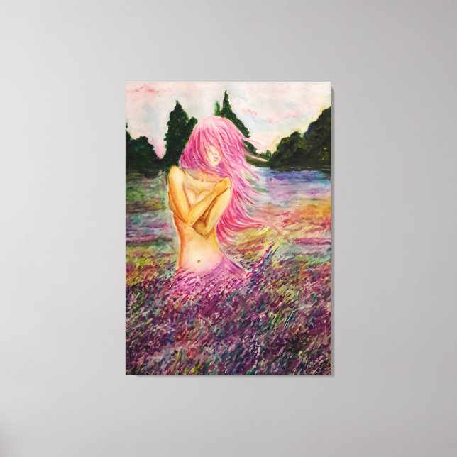 Lavender Aroma Woman Canvas Print (Front)