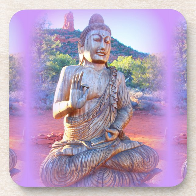 lavender aura buddha coaster (Front)