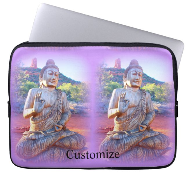 lavender aura buddha laptop sleeve (Front)