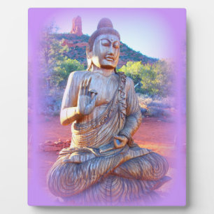 lavender aura buddha plaque