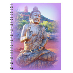 lavender aura buddha spiral notebook