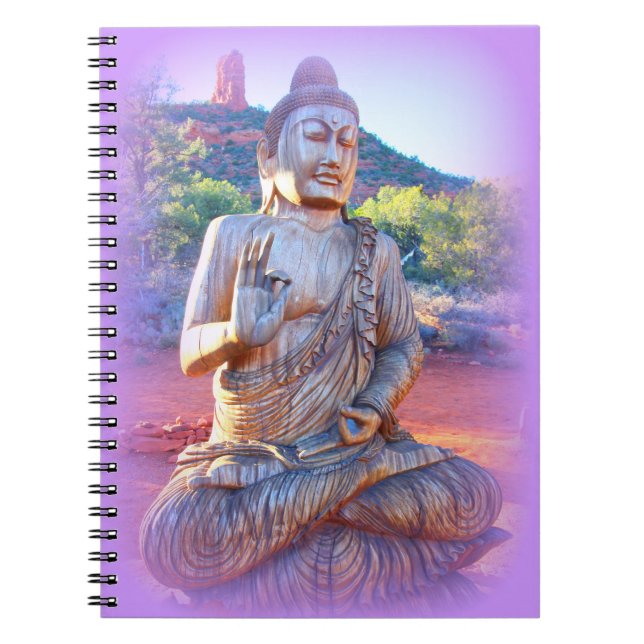 lavender aura buddha spiral notebook (Front)