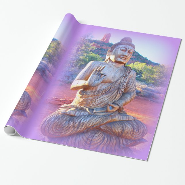 lavender aura buddha wrapping paper (Unrolled)