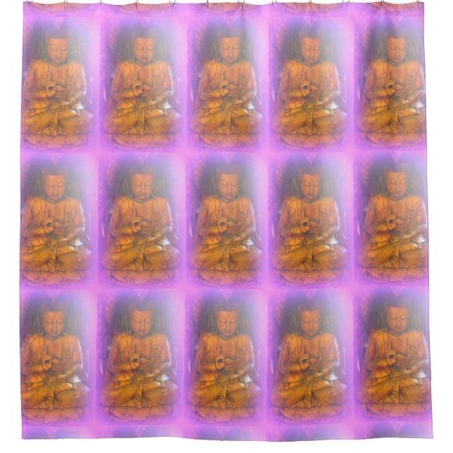 lavender aura buddhas shower curtain (Front)