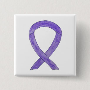 Lavender Awareness Ribbon Custom Button Pins
