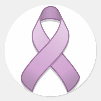 Lavender Awareness Ribbon Round Sticker