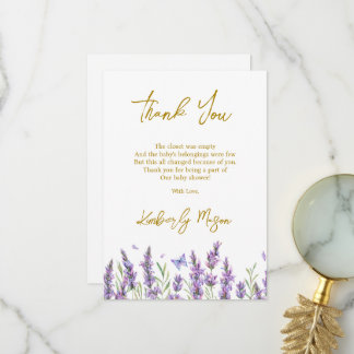 Lavender | Baby in Bloom Baby Shower Thank You Card