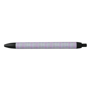 Lavender Barefoot Plaid  Black Ink Pen
