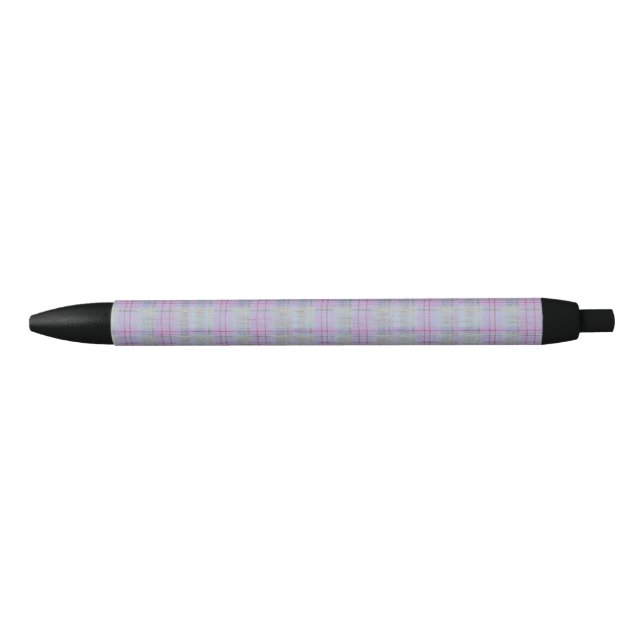 Lavender Barefoot Plaid  Black Ink Pen (Front)