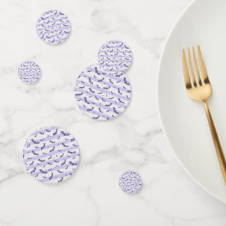 Lavender Bat Pattern on Striped Background Confetti