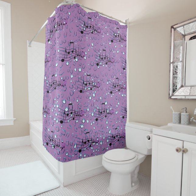 Lavender  Bath - Music Fun  Shower Curtain (In Situ)