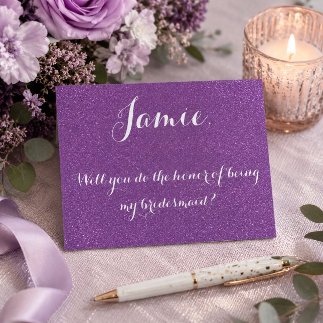 Lavender be my bridesmaid invitation postcard (Creator Uploaded)