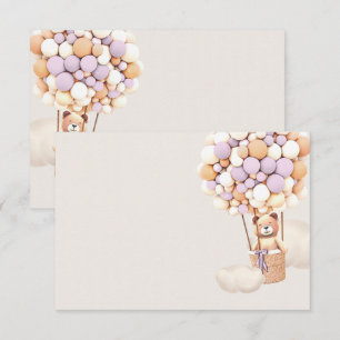 Lavender Bear Balloons Blank Enclosure Card