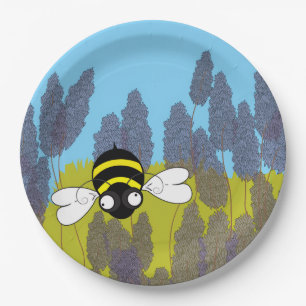 Lavender Bee Paper Plates