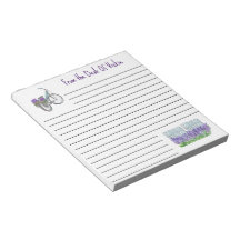 Lavender Bike And Garden 5.5" x 6" Notepad
