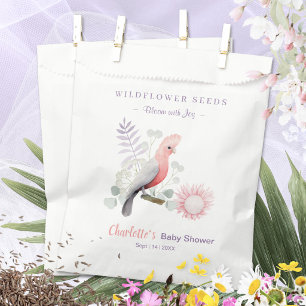 Lavender Bird Baby Shower Wildflower Seed Favour Bags