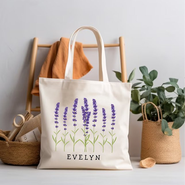 Lavender Birth month flower / Mum Birthday Tote Bag (Lavender Birth month flower / Mom Birthday Tote Bag)