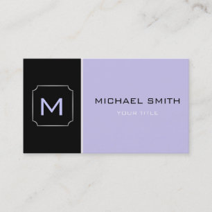 Lavender & Black Plain Elegant Professional Modern Business Card